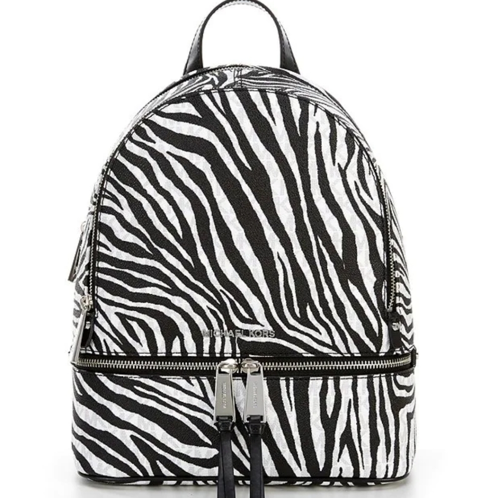 Michael Kors Zebra Signature Rhea Medium Backpack